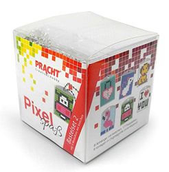 Pracht Creatives Hobby P90007-63501 Fun craft set 2 dla dzieci, prosty system wtykowy z małymi kamieniami z bioplastu do zaprojektowania 6 breloków (medalionów), bez prasowania i klejenia