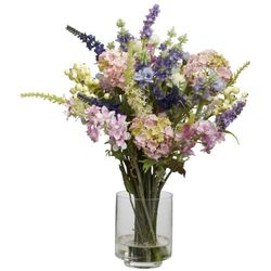 Presque Naturel 4760 Lavande et Hortensia Arrangement de Fleurs en Soie, mélangé