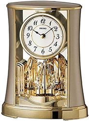 Seiko schoorsteenklok met draaibare slinger, gouden afwerking, Goud Wit, Traditioneel