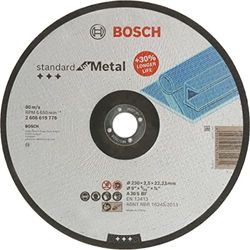 Bosch Accessories 1x Standard for Metal Doorslijpschijf (voor Metaal, Ø 230 x 2,5 x 22,23 mm, Verdiept Centrum, Accessoires Haakse Slijpers)