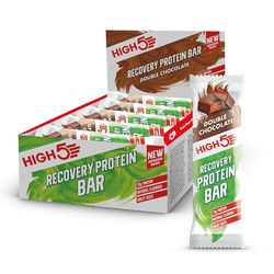 HIGH5 Recovery Protein Bars - Post-Workout Carbohydrate & High Protein Bars with 1:1 Macro Ratio - Chocolate Protein Bars for Muscle Recovery & Repair (Double Chocolate, 12 x 50g Recovery Bars)