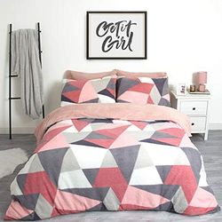 Dreamscene Juego de Cama, Poliéster, Blush Rosa Blanco, Talla única