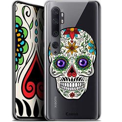 Caseink Beschermhoes voor Xiaomi Mi Note 10 / Pro (6.47) [Gel HD bedrukt in Frankrijk, collectie Skull Design Maria's Flower – zacht – ultradun]