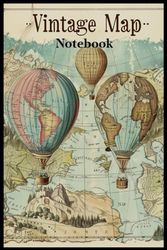 Vintage Map Notebook: Wide Ruled Journal for All Ages