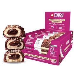 MaxiNutrition Creamy Core Protein Bar - Snack - Fat-Free, Low in Sugar - 14g Protein - Dark Chocolate Coconut, 182 kcal per Serving, 12 x 45g