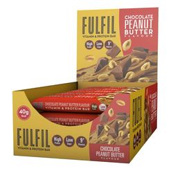 Fulfil Vitamin and Protein Bars (15 x 40g Bars) — Chocolate Peanut Butter Flavour — 15g High Protein, 9 Vitamins, Low Sugar