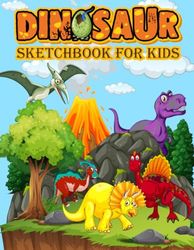 Sketch Book: Aesthetic Dinosaur Drawing Sketchbook for Adults, Teens and Kids for Sketching and Doodling and also a Beautiful Gift of 120 Pages Book.