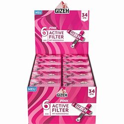Gizeh Pink Activ Filter 6 mm 10 boxen met 34 filters