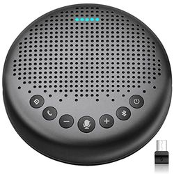 eMeet - Bluetooth luidspreker voor conferenties - USB handsfree installatie voor 5-10 personen met 360° spraakherkenning met dongles, voor zoom, Skype, VoIP PC, Skype for Business enz.