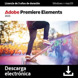 Adobe Premiere Elements 2025 | Licencia de 3 años |1 Dispositivo | 1 Usuario |PC/Mac |Descarga Digital