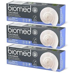 BIOMED - Calcimax Toothpaste, for Enamel Repair, Tooth Decay, & Cavity Protection, 97% Natural Ingredients, 6+ Ages, Algae extracts & Thyme Essential Oils, Fluoride & SLES Free, 3 x 100g