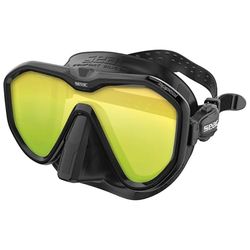 Seac Appeal, máscara de Buceo de Lente única Made in Italy con Hebilla 3D Directamente en la Falda, Negro/Rojo, Standard