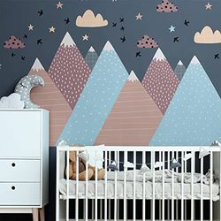 Ambiance Sticker Stickers Enfant Montagnes scandinaves mirika 70 x 105 cm