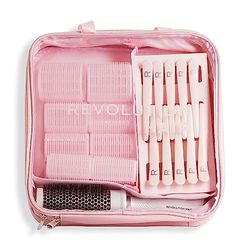Ensemble Cadeau "Mega Hair Roller 10pk" de Revolution Hair, Rouleaux Velcro Sans Chaleur, Brosse de Coiffage, Pinces à Cheveux & Sac Inclus