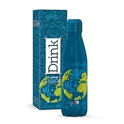 I-Drink - Borraccia Termica in Acciaio 350/500/750/1000 ML (350 ML, Mondo)