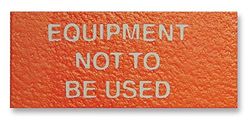 PRO POWER 7827297 Equipment Not To Be Used Labels 16 x 38mm Nylon Cloth 350 Pack Red