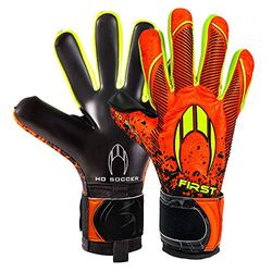 HO Soccer Första Superlight Målvakt Handskar, Unisex barn, Orange/Svart/Lima, 6