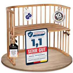babybay - Berço de canto multiúsos lacado em madeira [importado da Alemanha], verniz natural (Maxi)