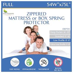 Volledige grootte matras of boxspring omhulsel (8"-11" diepte) waterdichte beschermer met rits Hypoallergeen premium bedwantsen tweepersoons bedhoes beschermt tegen stof wit