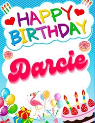 Happy Birthday Darcie: Birthday Sketchbook and Notebook for Doodling, Sketching, Drawing, Painting, Diary Flamingo Birthday gift for Girls: 120 Pages, 8.5*11 inch