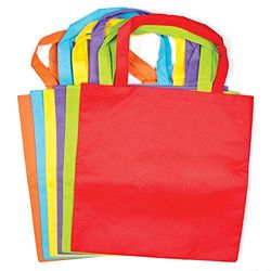 Baker Ross AG766 Kleurrijke schoudertassen van stof voor kinderen en volwassenen om te knutselen en vormgeven (6 stuks), gesorteerd