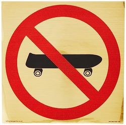 Panneau d'interdiction de skateboard P924 – 200 x 200 mm – S20