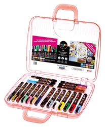 Faber-Castell uni-ball 186817 - POSCA marker schilderkoffer classic met 20 acrylstiften, geschikt voor vele ondergronden, diverse punten en kleuren