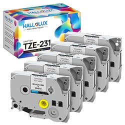 HALLOLUX Compatible pour Brother Brother TZE 231 TZ231 TZ-231 P- Touch tape 12mm 0.47 pour PT-H100R PT-H105 PT-H100LB PT-H110 H107B PT-D400 PT-D210