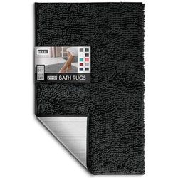 Hearth & Harbor Bathroom Rugs, Chenille Bath Mat - Machine Washable Bath Mats for Bathroom Non-Slip Backing Rubber, Quick Dry Bathroom Mat, Medium Beige