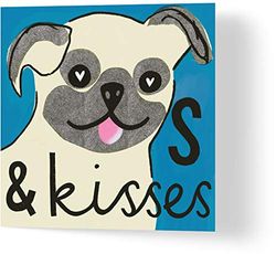 Pugs and kisses - Birthday Card - Made from Recycled Materials - Greeting Cards for Friends, Family, Loved Ones - Made by UK Independent Artists - Compostable Packaging