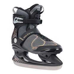 K2 Alexis Ice Pro Patins à Glace pour Femmes, Noir/Anthracite/Corail, EU: 39 (UK: 5.5 / cm: 25