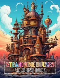 Steampunk Houses Coloring Book: Fun and Unique Drawings Stress Relief Coloring Book For Adults.