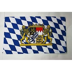 AZ FLAG - Drapeau Bavière avec lion - 90x60 cm - Drapeau Bavarois - Allemagne 100% Polyester Avec Oeillets Métalliques Intégrés - Pavillon 50 g