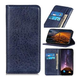 Carcasa de telefono Estuche de Cuero con Tapa Horizontal con Textura de Caballo Loco Retro magnético con Soporte y Ranuras for Tarjetas y Billetera for Galaxy A20S (Negro) (Color : Azul)