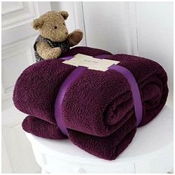 GC GAVENO CAVAILIA Teddy Blanket Throw for Sofa Bed, Extra Large Fleece Blankets, Fluffy Throws For Chair, Couch, Bed, Snuggle Blanket, Aubergine, 200X240 Cm, 735465