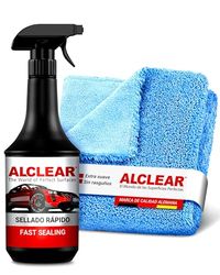 ALCLEAR 71100SV Selador rápido de pintura, 1 litro, inclui pano de microfibra para polir o carro, para cuidados com o carro, motocicleta e bicicleta
