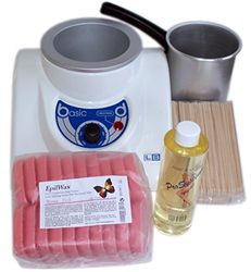 EPILWAX - Kit Epilation Complet à la Cire Chaude Pelable en Perles - Rose - 1kg - Cuve 800 ml - 1 Unité