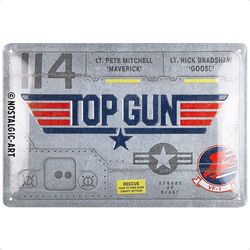 Nostalgic-Art Plaque rétro, 20 x 30 cm, Top Gun – Aircraft Metal – Idée de cadeau pour fans du cinéma, Official License Product (OLP), en métal, design vintage