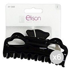 Set 6 Mås Clip 13468 E. Large Fantasy Black (13433) hårtillbehör