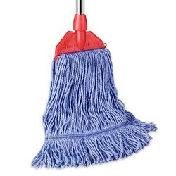 GRAREND Mocio commerciale con manico per mocio da 152,4 cm, in cotone industriale resistente per la pulizia dei pavimenti, mocio bagnato con estremità ad anello per casa, cucina, garage, ufficio,