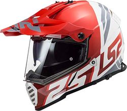 LS2 Pioneer Evo Motorcycle Helmet. Off Road, Trail, Adventure, MX Motorbike Helmet. MX436. Evolve Red/White/Grey. XXS