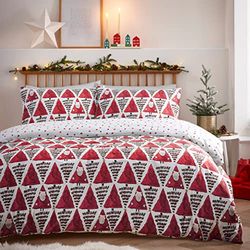 furn. Hide and Seek Santa King Dekbedovertrek, Katoen, Polyester, Rood
