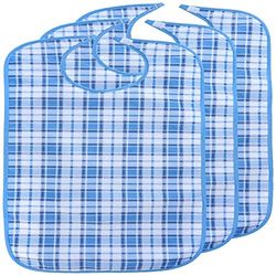 Aidapt Adult Easy Fit Waterproof Reusable Dinning Bibs Clothes Protector for The Elderly Set of 3 for Men and Women AID