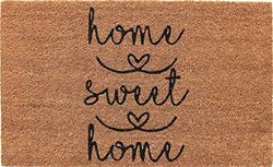 Coco&Coir Door Mat | Indoor | Natural Coir Welcome Mat | Durable Long-Lasting Home Sweet Home Design (45cm x 75cm)