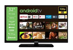 Telefunken D32H554X2CWI 32 tums tv/Android TV (HD Ready, HDR, Smart TV, Google Play Store, Triple-Tuner), svart