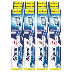 Signal Spazzolino da denti X12 Medium, sistema sbiancante brillante intenso, smalto dei denti più bianco (confezione da 12)