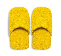 Excelsa Bagno Caldo Chaussons de Bain pour Femme, éponge, Jaune, 27,5 x 11 x 3 cm