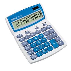 Rexel IB410161 bordsdiskar 212X, sol-/batteridriven, svängbar skärm, 140 x 190 x 32 mm, blisterpaket, ljusgrå/blå