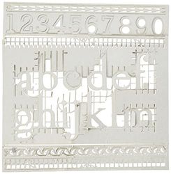 STAMPERIA INTERNATIONAL, KFT SCB24-Fichas Decorativas (14 x 14 cm, 30 x 30 cm), diseño del Alfabeto y números, Silicona, 30cmX30cm