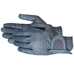 PFIFF 102598 Brilliant - Guanti da equitazione con strass, colore: Blu scuro 12
